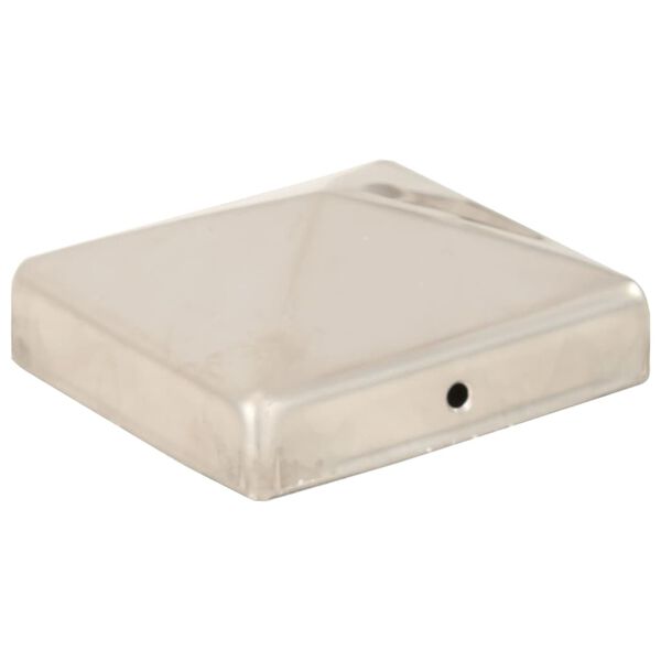 vidaXL Gjerdestolpehatter pyramide 6 stk rustfritt st&aring;l 81x81 mm