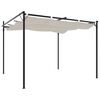 vidaXL Pergola med uttrekkbar tak kremhvit 295x292x230 cm
