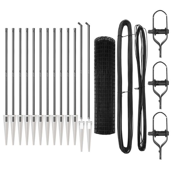 vidaXL Gjerde med stolpe Gr&aring; 1,2 x 25 m St&aring;l og PVC