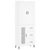 vidaXL Highboard hvit 69,5x34x180 cm konstruert tre
