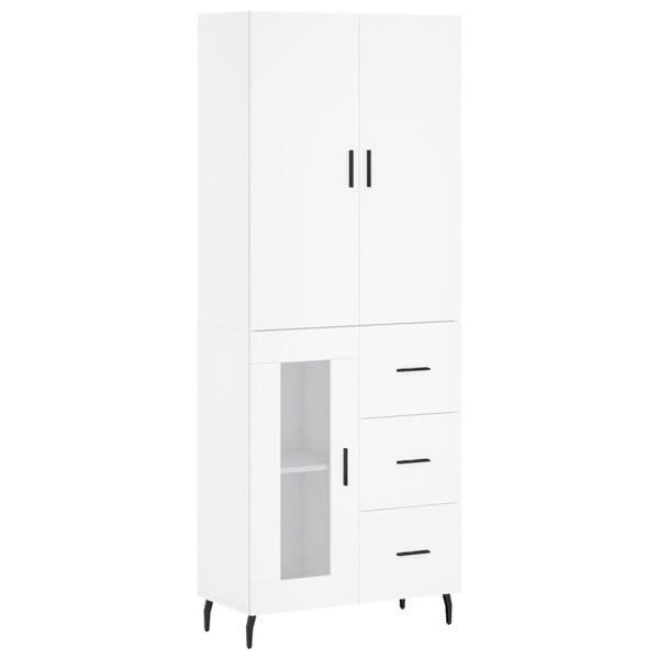 vidaXL Highboard hvit 69,5x34x180 cm konstruert tre