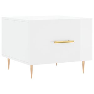 vidaXL Salongbord høyglans hvit 50x50x40 cm konstruert tre