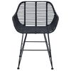 vidaXL Spisestuestol 2 pcs Svart 55 x 50 x 74 cm Rattan og Jern