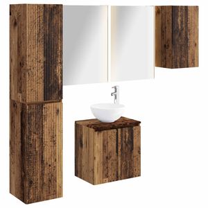 vidaXL Baderomsskapsett 5 pcs Gammelt tre 53 x 15,5 x 70 cm