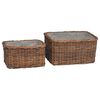 vidaXL Vedkurv 2 pcs Brun Lacak Rattan