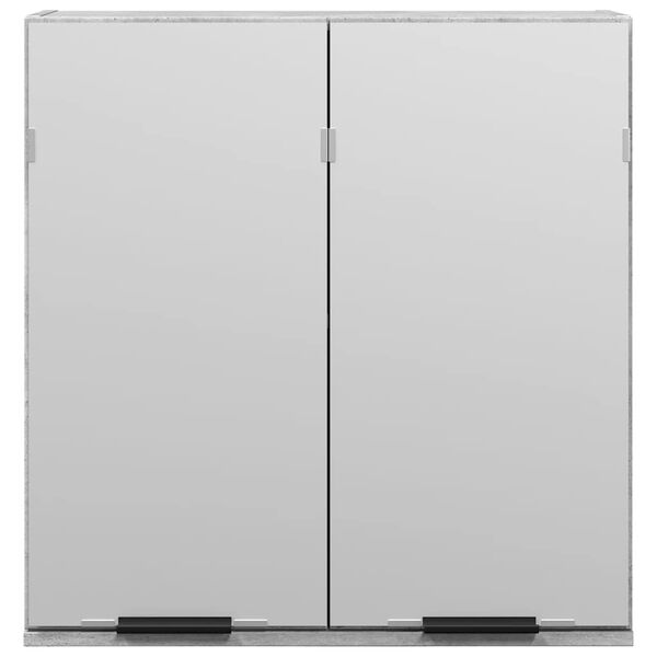 vidaXL Baderomshylle med speil betonggrå 64x20x66,5 cm konstruert tre