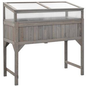 vidaXL Forh&oslash;yet plantekasse med drivhus 110x54x120 cm heltre gran