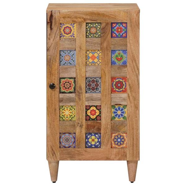 vidaXL Serviesskap med d&oslash;r Naturlig 40 x 33,5 x 75 cm Massiv mango tre