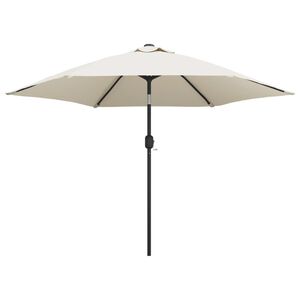 vidaXL Parasoll sand hvit 3m st&aring;lstang