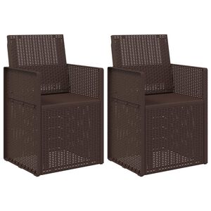 vidaXL Hage Spise Stoler 2 stk. Brun PP