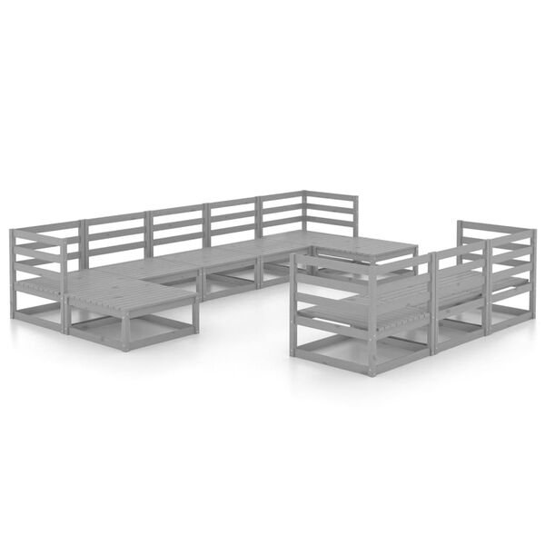 vidaXL Hagesofagruppe 10 deler heltre furu