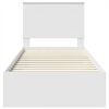 vidaXL Sengestamme med skuff Hvit og S&oslash;lv 75 x 190 cm Konstruert tre
