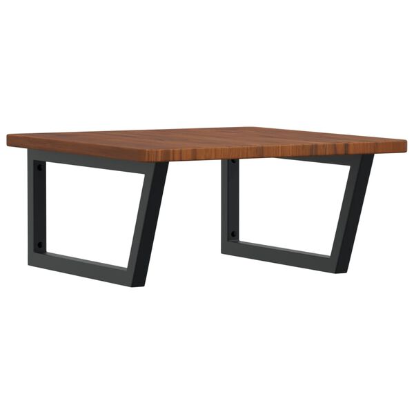 vidaXL Servanthylle veggmontert st&aring;l og heltre eik