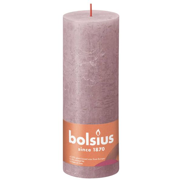 Bolsius Rustikke s&oslash;ylelys Shine 4 stk 190x68 mm askerose