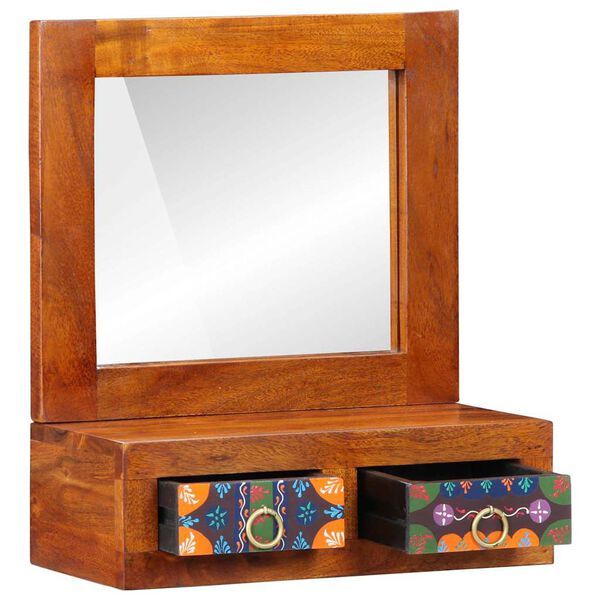 vidaXL Veggskap med skuff Brun 40 x 20 x 50 cm Massivt akasietre