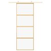 vidaXL Skyvedør gull 76x205 cm gjennomsiktig ESG glass og aluminium