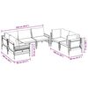 vidaXL Hagesofa Set med pute 6 pcs Antrasitt Stål