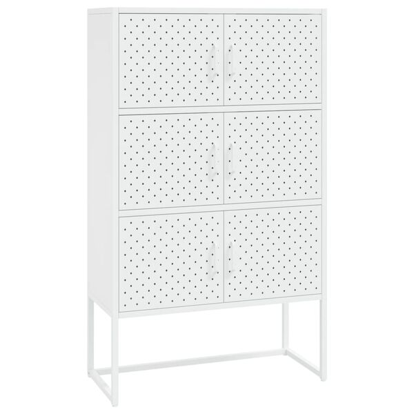 vidaXL Highboard hvit 80x35x135 cm stål