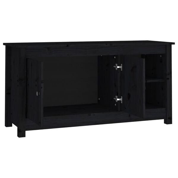 vidaXL TV-benk svart 103x36,5x52 cm heltre furu