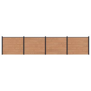 vidaXL Gjerdeplate 4 pcs WPC og Aluminium Brun