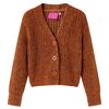 Cardigan for barn strikket konjakk 92