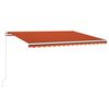 vidaXL Manuell uttrekkbar markise med LED 450x300 cm oransje og brun