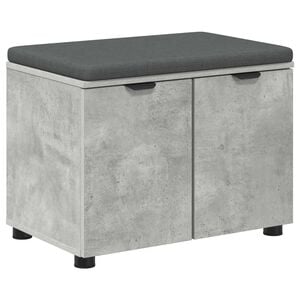 vidaXL Gangbenk BetongGr&aring; 60 x 38 x 46 cm Konstruert treverk og stoff