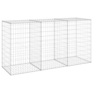 vidaXL Gabion med dekker galvanisert stål 200x60x100 cm