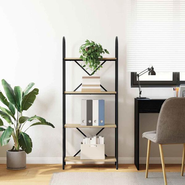 vidaXL Bokhylle Sonoma eik 60 x 30 x 146 cm Konstruert tre