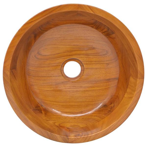 vidaXL Vask heltre teak Φ40x10 cm