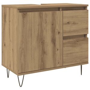 vidaXL Badeservantskap artisan eik 65x33x60 cm konstruert tre
