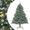 vidaXL Kunstig juletre gr&oslash;nn 210 cm PVC og plast og st&aring;l