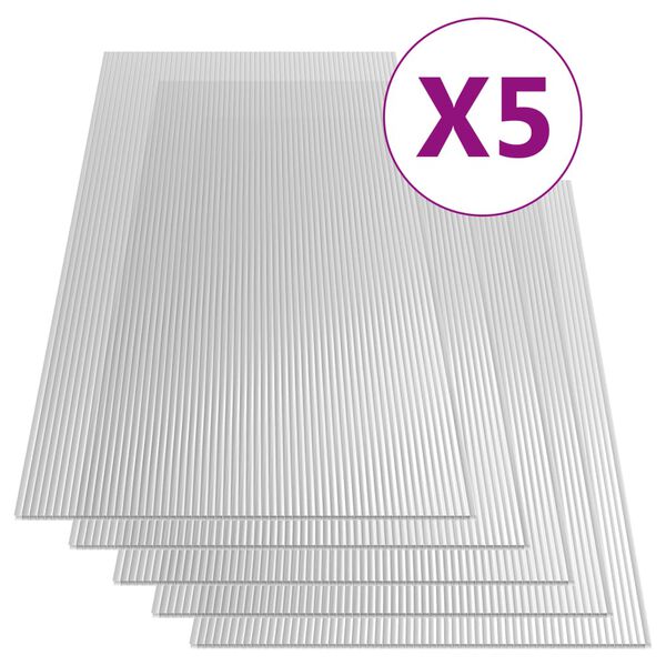 vidaXL Polykarbonatplater 5 stk 4,5 mm 150x65 cm