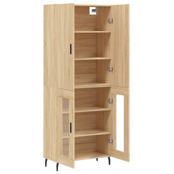 vidaXL Highboard sonoma eik 69,5x34x180 cm konstruert tre