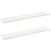 vidaXL Flytende hylle 2 stk. Hvit 60 x 8,5 x 2,5 cm St&aring;l