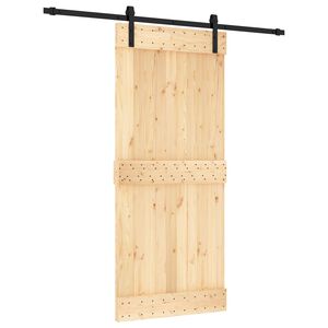 vidaXL Skyved&oslash;r Naturlig og svart 90 x 210 cm Massiv Furu Tre