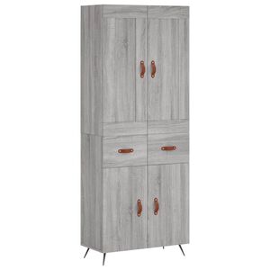 vidaXL Highboard gr&aring; sonoma 69,5x34x180 cm konstruert tre