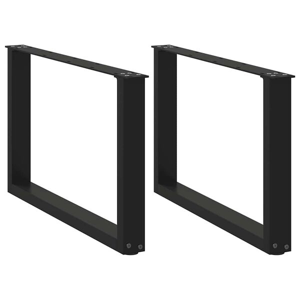 vidaXL Salongbordben U-formet 2 stk svart 60 x (42-43) cm st&aring;l