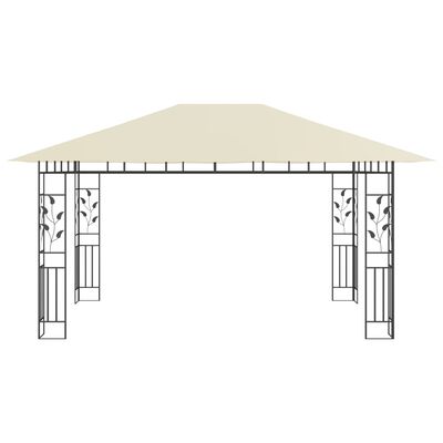 vidaXL Paviljong med myggnett 4x3x2,73 m kremhvit 180 g/m²