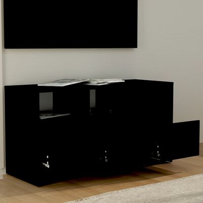 vidaXL TV-benk svart 102x37,5x52,5 cm sponplate