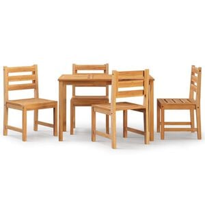 vidaXL Hagespisegruppe 5 deler heltre teak