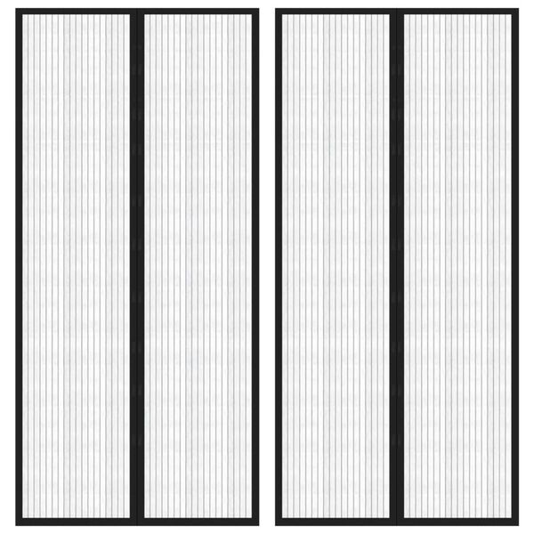 vidaXL Insektsgardiner for dør 2 stk med magnetblokker svart 220x110cm