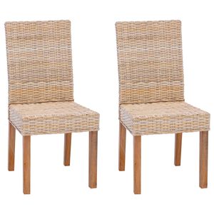 vidaXL Spisestuestol 2 pcs Naturlig 45 x 54 x 93 cm Massiv Mahogni Tre