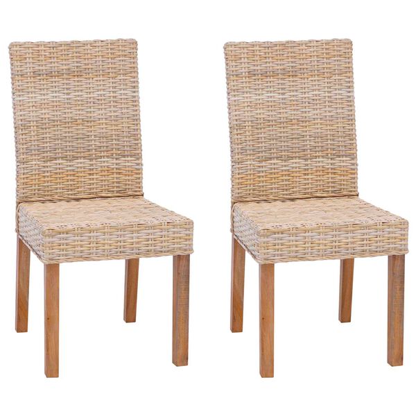 vidaXL Spisestuestol 2 pcs Naturlig 45 x 54 x 93 cm Massiv Mahogni Tre
