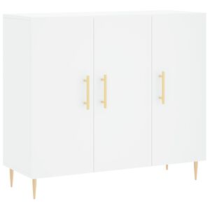 vidaXL Skjenk hvit 90x34x80 cm konstruert tre
