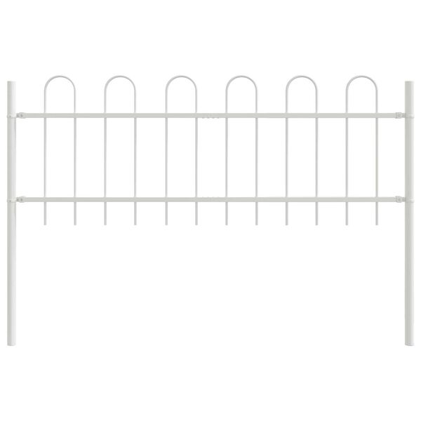 vidaXL Hage Hegning Hvit 1,7 x 0,6 m Pulverlakkert st&aring;l