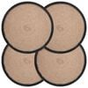vidaXL Jute Placemets 4 stk. Naturlig og svart 100% Tossa Jute