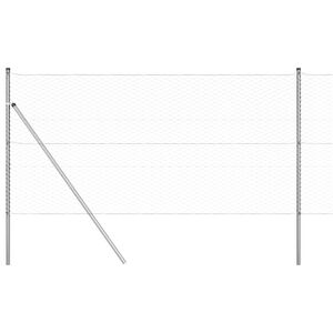 vidaXL Sekskantet gjerde grunstift 25 x 1,2 m Galvanisert st&aring;l S&oslash;lv