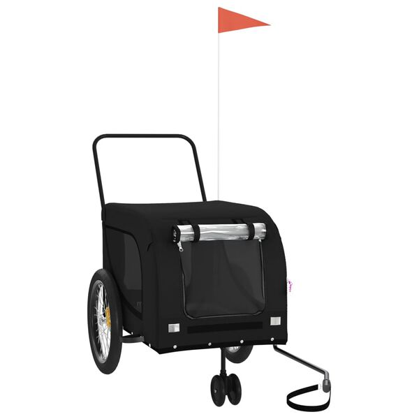 vidaXL Kj&aelig;ledyrsykkelhenger svart oxfordstoff og jern