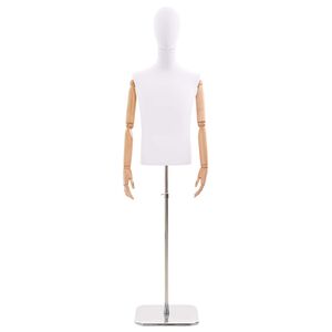 vidaXL Justerbar mannekeng 170-218 cm med base Mann PP Hvit